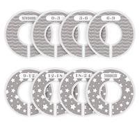 ilauke 8 Séparateurs pour Penderie Bébé | Cintres Intercalaires Double-Face Organise Garde-Robe par Tailles EU | Compatible pour Tringle Standard