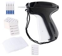 ilauke Etiqueteuse Pistolet D'etiquettes Noir,Pistolet à Agrafer Machine à Étiqueter avec 5 Aiguilles de Rechange + 2000 Fils Paddle + 200 Prix Étiquettes + Instructions pour Bazar Vêtements Textile