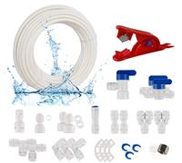 ilauke Kit de Connexion du Réfrigérateur,15m Tuyau D'alimentation en Eau 1/4" 6,35mm avec Raccord de Connecteur Compatible avec Plupart Des Types de Réfrigérateurs et Congélateurs