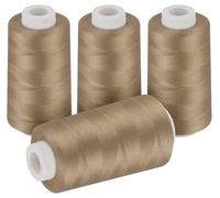 ilauke Kone - Lot de 4 gros fils à coudre - 2 743 m - 100 % polyester - Pour machine à coudre surjeteuse, couture à la main, matelassage, patchwork, vêtements, kaki foncé