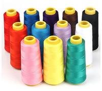ilauke Lot de 12 bobines de fil à coudre 1500 m de couleurs assorties 100% polyester pour surjeteuse, matelassage, draperie