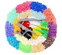ilauke Lot de 400 boutons-pression avec pinces à pression T5 en plastique sans couture Boutons de fixation pour vêtements, couches, bavoirs, manteau de pluie
