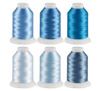 ilauke Lot de 6 fils à broder en polyester pour machine à coudre, 500 m (550 Y), pour bracelets, broderie, artisanat, matelassage, couture, machine à coudre