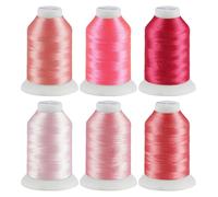 ilauke Lot de 6 fils à broder en polyester pour machine à coudre, 500 m (550 Y), pour bracelets, broderie, artisanat, matelassage, couture, machine à coudre