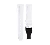 ILAZI 20mm 22mm Soft Fluororubber Watchband Wristband For TUDOR Strap 39mm Black Bay Heritage Fold Buckle Universal Accessories FKM Rubber Watchbands(White Black Buckle,20mm)