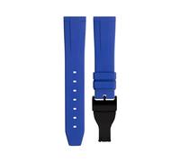 ILAZI 20mm 22mm Soft Fluororubber Watchband Wristband For TUDOR Strap 39mm Black Bay Heritage Fold Buckle Universal Accessories FKM Rubber Watchbands(Blue Black Buckle,20mm)