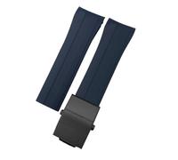 ILAZI Bracelet de montre en caoutchouc, 21mm 22mm, remplacement pour MIDO M026 Ocean Star HydroConquest, bracelet de montre de Sport étanche(Blue black,21mm)