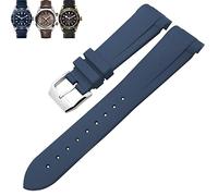 ILAZI Bracelet de montre en caoutchouc naturel, 20mm 22mm, spécial pour Tudor Pelagos 1958 39mm 41mm, broche Pelagos/boucle pliante, bracelet en Silicone(Blue Pin,20mm)