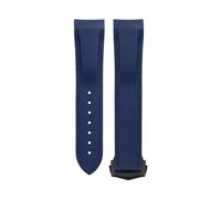 ILAZI Bracelet de montre en caoutchouc souple et Flexible, pour Omega Speedmaster Moonwatch Seamaster 300 AT150 PLANET OCEAN 600, 20/21/22mm, boucle à pointe noire(Blue Blue,21mm)