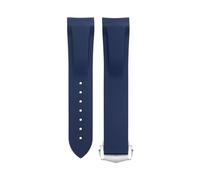 ILAZI Bracelet en caoutchouc souple et flexible pour Omega Speedmaster Moonwatch Seamaster 300 AT150 Planet Ocean 600 Bracelet 20/21/22 mm boucle avec embout argenté, 21mm, Acétate, Aucune pierre