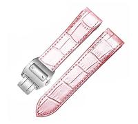 ILAZI Brotte de montre en cuir authentique exquise pour Cartier Series 20mm Élégant Design 23mm Bracelet(Pink silver buckle,23mm)