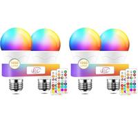 iLC 85W Équivalent Ampoule Led Couleur Changement de couleur Dimmable E27 Edison RGBW Télécommande Compris (Lot de 2)