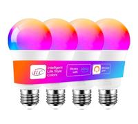 iLC Ampoule Connectée Alexa 12W E27, Compatible avec Alexa (appareils Echo requis), Ampoule LED E27 Multicolore + CCT 2700K-6000K, Commande Vocale (4 Pack)