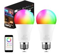 iLC Ampoule Connectée Alexa E27, Compatible avec Alexa Commande Vocale (appareils Echo requis), Ampoule LED E27 Multicolore + Blanc Froid 6000K (2 Pack)