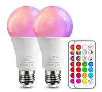 iLC E27 Ampoule LED à Couleurs Changeantes, Ampoule LED RGB Télécommandée 900LM 6000K, 12 Couleurs au Choix, Avec Fonction Minuterie (Lot de 2)