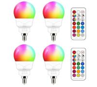 iLC Lampadina LED E14, 5W (Equivalenti a 40W) Colorate Rgb Blanc froid 6000K, Cambiare Colore Multicolore con Telecomando (Pacco da 4)