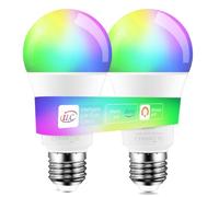 iLC LED Ampoule Connectée Alexa (appareils Echo requis) 10W, RGBW Changement de Couleur Synchro à la Musique E27 Edison RGB Ampoule Multicolore Lampes (2 paquets)