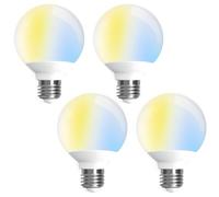 iLC LED G80 Ampoule intelligente E27, Compatible avec Alexa (appareils Echo requis), Ampoule Connectée Alexa 6W CCT 2700K-6000K, Convient pour le Salon, la Chambre à Coucher (4 Pack)