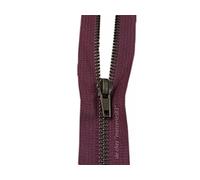 ILC MERCERIE PARADIS Fermeture Éclair Ouvrable Métallique Noir et Plusieurs Couleurs au Choix Maille Laiton (de 50 à 80 cm) (Bordeaux, 55 cm)