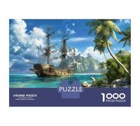 Île aux Bateaux Pirates 1000 Pièces Puzzle Classique Coffret Puzzle Carton Épais - Ultra Dur, Détente Et Créativité, Idéal pour Loisirs Indoor Et Petits Cadeaux 70x50cm/1000pcs