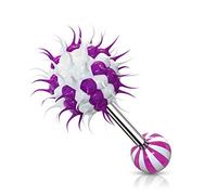 ile aux piercings Bijoux pour piercing de langue Acier chirurgical 316L Tige de 1.6x16mm, virus 7mm de diamètre, boule 6mm de diamètre Silicone Plastique Violet, Blanc Livraison en suivi