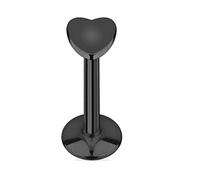 Ile aux Piercings.fr - Piercing Labret Tragus Noir Coeur 1.2x8x3mm Vissage Interne