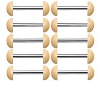 ile aux piercings lot 10 Piercing langue couleur peche peau demi balle bille boule perle de plastique invisible barre acier 1.6x15mm bijou bouche