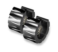 ile aux piercings Paire Boucles d'oreille Anneaux Homme Classe Sensuel Noir gravé de Belles striures Noires sur Fond Blanc Style Pneu Roue