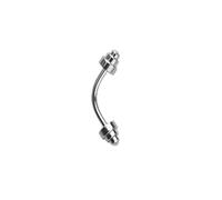 Ile-aux-piercings Piercing Arcade Sourcil Oeil de Chat Boucle Oreille Barbell Courbé Banane Rook Taille 16g 1,2 mm Barre 8 mm avec Altère Muscu Sport 3mm Bijou Couleur Argenté Homme Femme