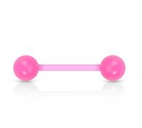 ile aux Piercings Piercing Langue Barbell Bioflex Rose Pink Flexible Plastique Barre 1.6x16mm Bille Balle 6mm plastique acrylique bijoux piercing teton homme femme double boule barbell droit