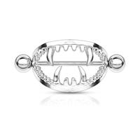 ile aux piercings Piercing Mamelon dent de Vampire Morsure Sein Teton Gothique Punk Relief 3D Poitrine Bouclier