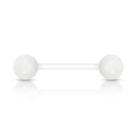 ile aux piercings Piercing Piercing Langue Barbell Bioflex Blanc pétant Bioflex (Flexible Plastique) barre 1.6x16mm, boule 6mm balle bille