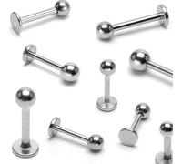 ile aux piercings Piercing Tige Tres Fine 1mm Acier Chirurgical Stud Piercing Lèvre Madonna Monroe Labret 1 x6 mm Boule 2 mm Discret Tragus