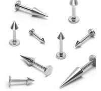 ile aux piercings Piercing tige tres fine 1mm Acier Chirurgical Stud Piercing Lèvre Madonna Monroe Labret 1 x8 mm spike pic pointe 3 mm discret tragus