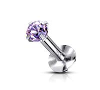 ile aux piercings piercing tragus labret monroe strass rond violet tanzanite filetage interne 1.2x8 x3mm levre
