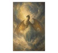 Île céleste du Dragon d'or Puzzle 1000 Pièces en Bois, Défi de Réflexion