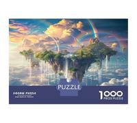 Île CielPuzzle 1000 Pièces avec Clic Parfait, Puzzles pour Adultes Cascade Île Flottconcentration Training Puzzle pour La Décoration Murale Et Les Cadeaux, Secret Santa Original 38x26