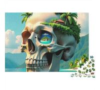île crâne Paysage 1000 Pièces Puzzle pour Adultes Jeux De Défi Familial Divertissement Apaisant Cultiver l'esprit D'équipe pour Hommes, Femmes, Seniors 500pcs (52x38cm)