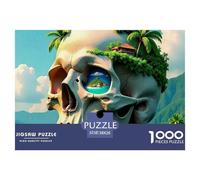 île crâne Paysage 1000 Pièces Puzzle pour Adultes Jeux Éducatifs Divertissement Apaisant Entraîner La Mémoire du Cerveau Cadeaux pour Adultes 38x26cm/1000pcs