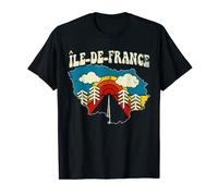 Ile-de-France France Vintage Région Français Arc-en-ciel Rétro Années 70 T-Shirt