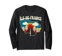 Île-de-France France Vintage Région Française Arc-en-Ciel Rétro Années 70 Manche Longue