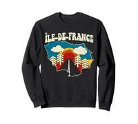 Île-de-France France Vintage Région Française Arc-en-Ciel Rétro Années 70 Sweatshirt