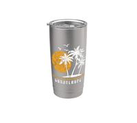 Ile de Guadeloupe, souvenir de vacances dans les Caraïbes Gobelet isotherme en acier inoxydable double paroi