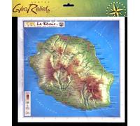 Carte en relief - Ile de la Réunion - 31 X 31 cm | Relief Editions