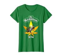 Ile de la Réunion 974 - Charette Zamal - C25 T-Shirt, Femme, Vert Kelly, XXL