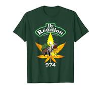 Ile de la Réunion 974 - Charette Zamal - C25 T-Shirt, Homme, Vert Forêt, XL