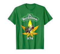 Ile de la Réunion 974 - Charette Zamal - C25 T-Shirt, Homme, Vert Kelly, M