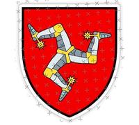 Île de Man Lesser armoiries de badge Écusson Mannois Royaume-Uni 92 mm (9,1 cm) Bumper Sticker en vinyle, en