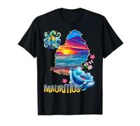 Île De Mauritius Maurice Coucher Soleil Hippocampe T-Shirt