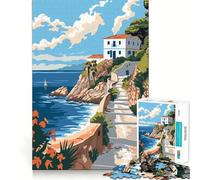 Île de Rhodes, Grèce Puzzle de 1000 pièces pour Adultes Jeu de réflexion, Passe-Temps la Maison, Bords Nets, Joli Cadeau (50x75cm)